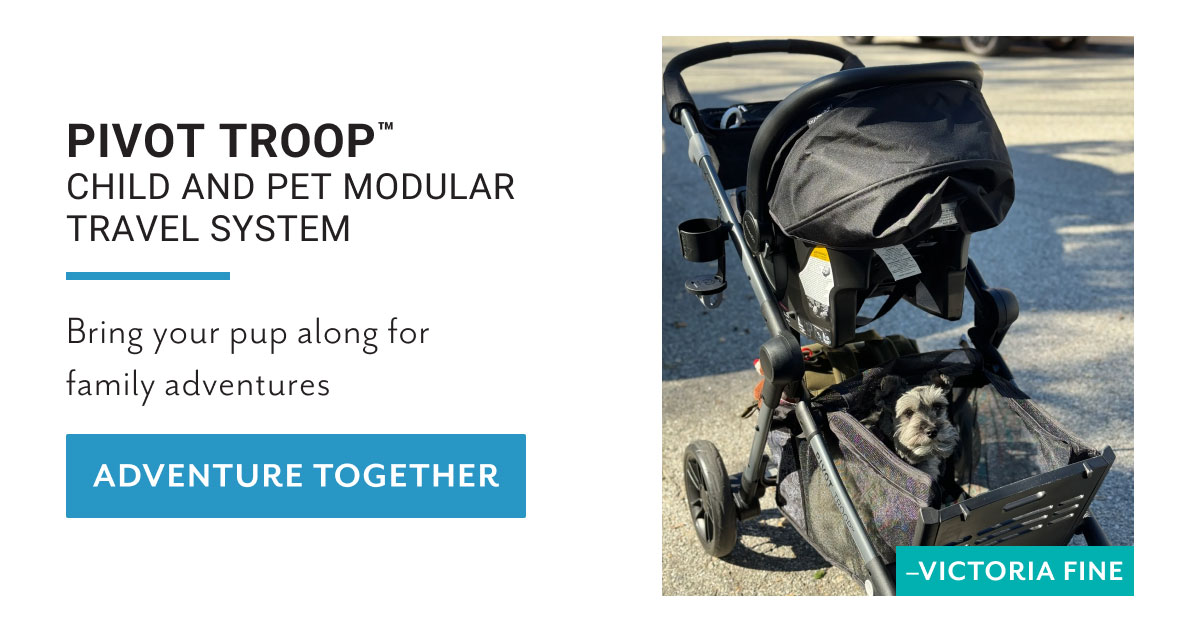 Pivot Troopâ„¢ Child and Pet Modular Travel System | Bring your pup along for family adventures | Adventure together | -Victoria Fine