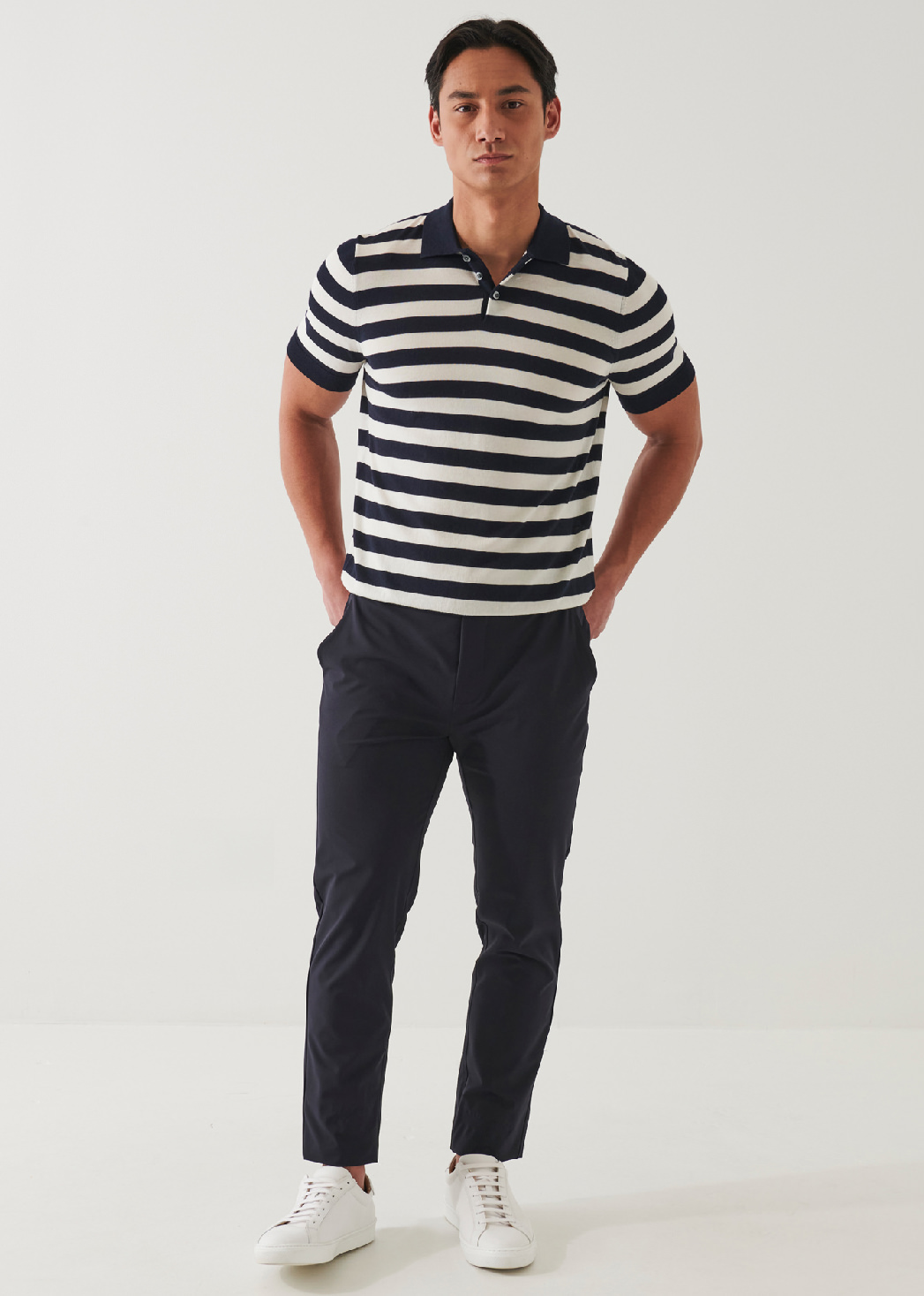 COTTON CUPRO STRIPED POLO