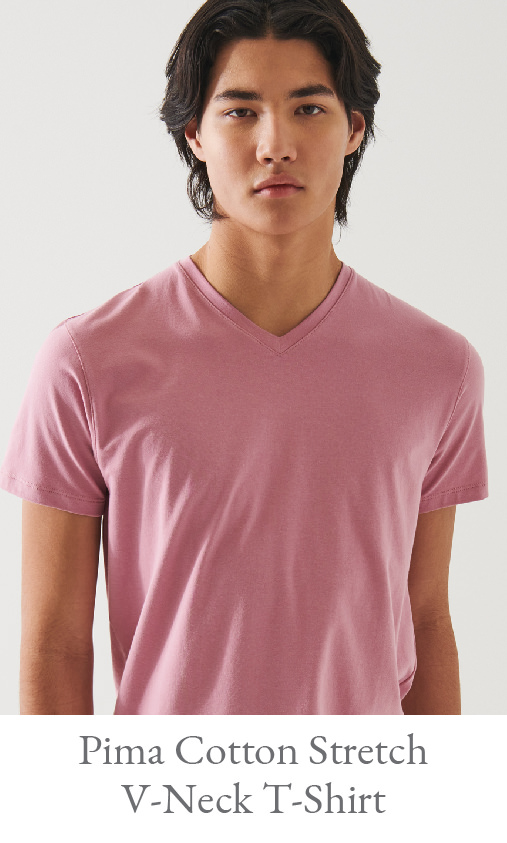 PIMA COTTON STRETCH V-NECK T-SHIRT