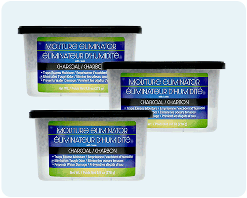 3 tubs of moisture eliminator with charcoal