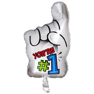 &#x22;You're #1&#x22; finger-shaped balloon