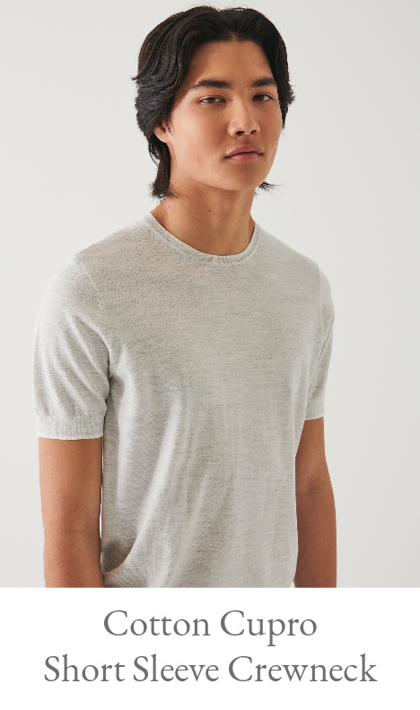 COTTON CUPRO SHORT SLEEVE CREWNECK