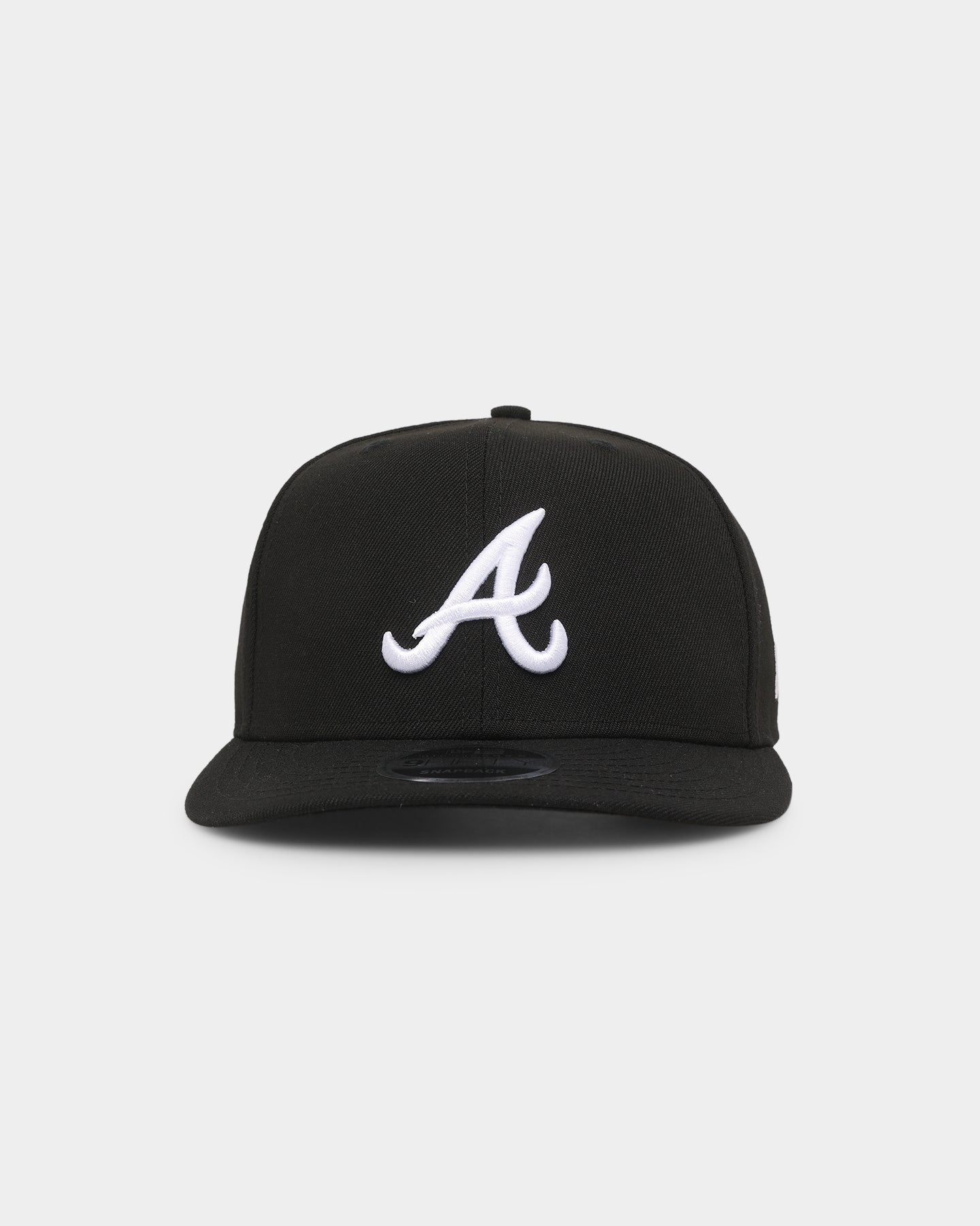 Image of New Era Atlanta Braves 9FIFTY High Profile Retro Crown Snapback Black/White