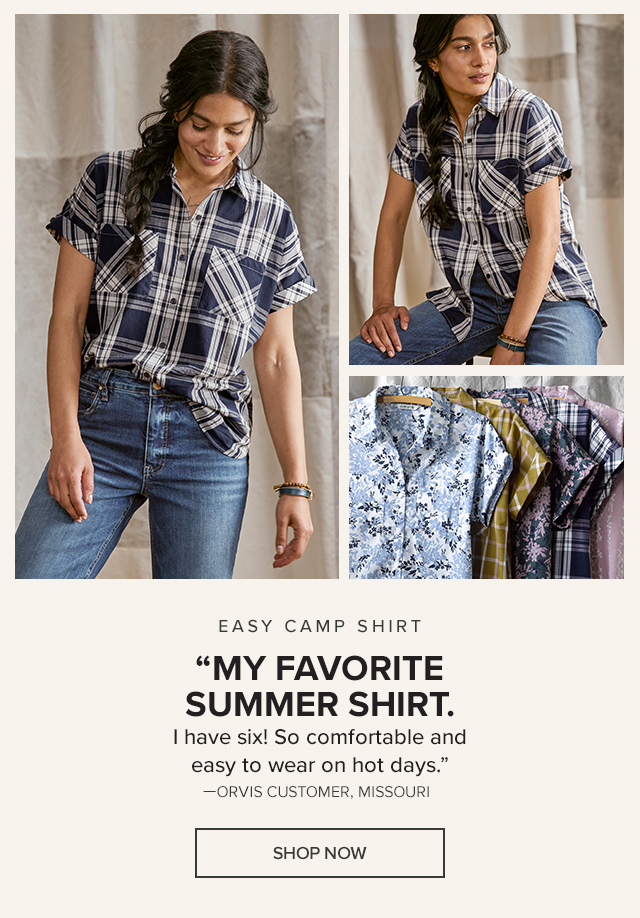 Easy Printed Camp Shirt 'My favorite summer shirt! So comfortable and easy to wear on hot summer days.”—Orvis Customer, Missouri'