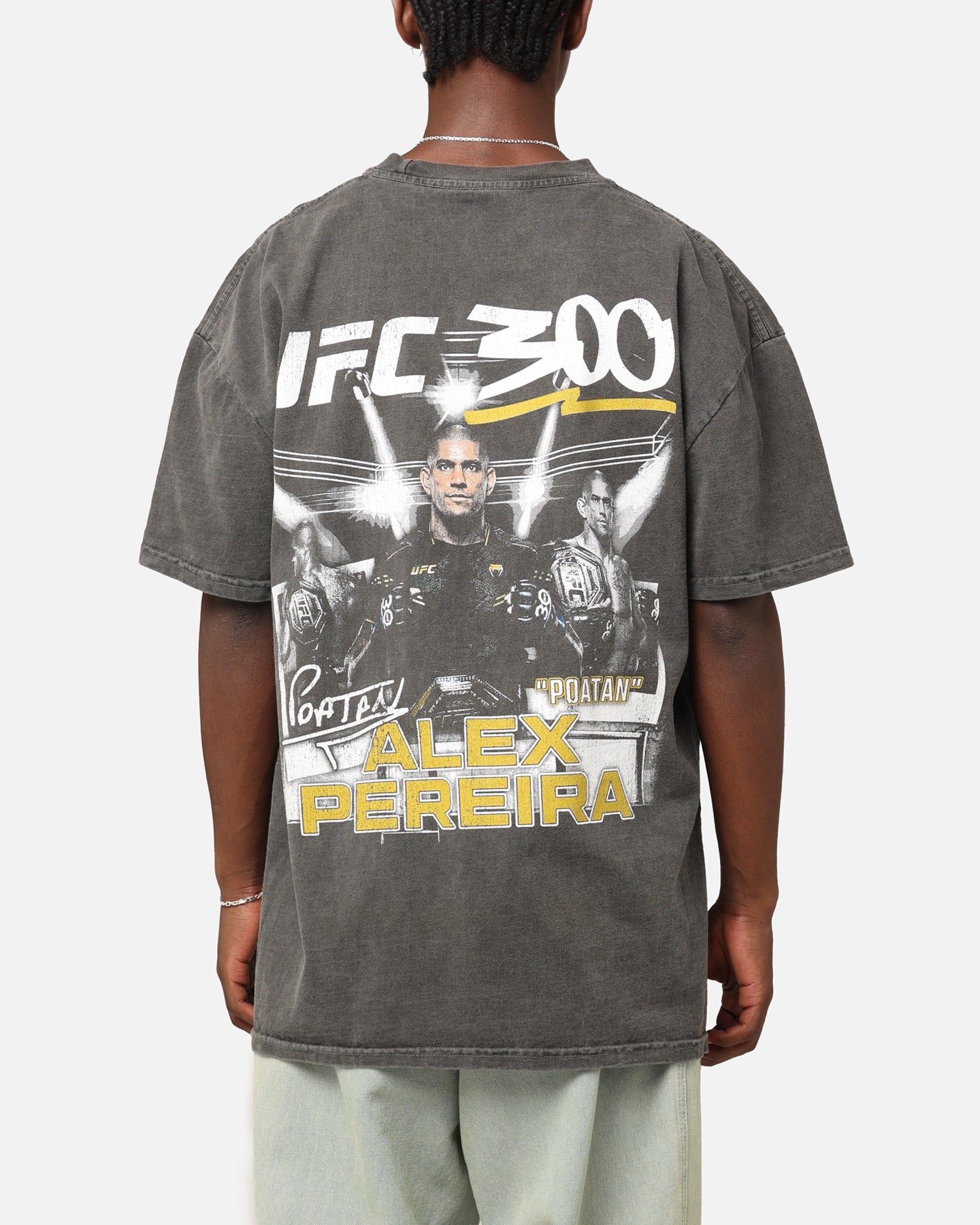 Image of UFC By Culture Kings Alex "Poatan" Pereira 300 Heavyweight T-Shirt Black Wash