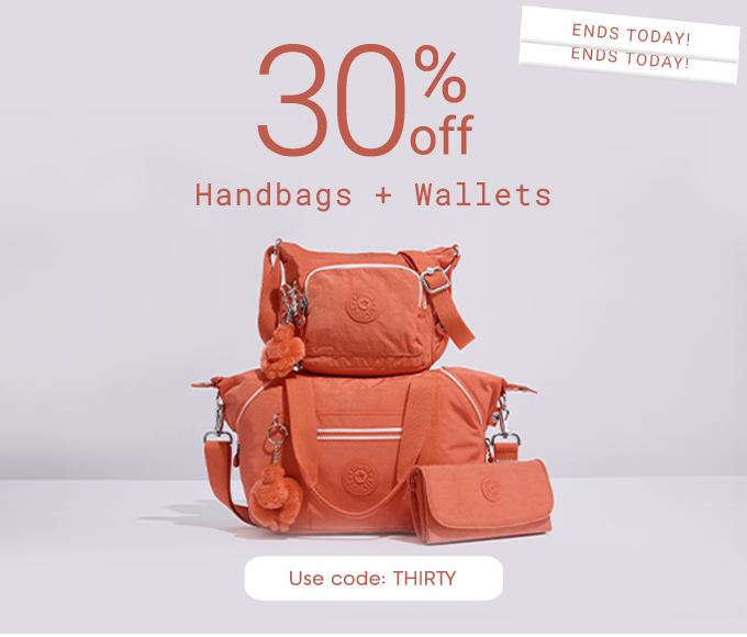 30% OFF HANDBAGS + WALLETS