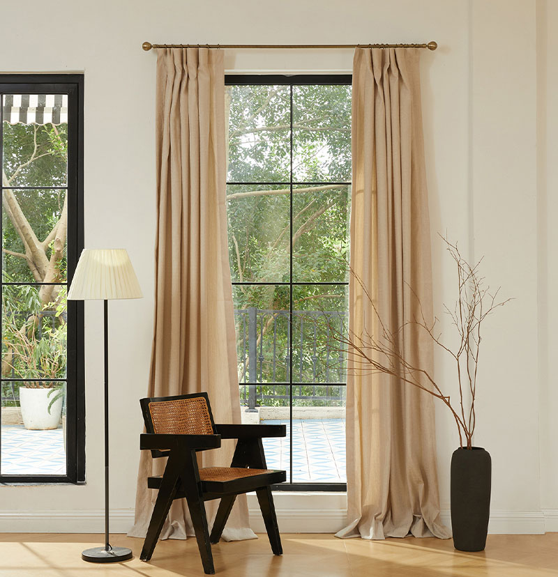 Custom Glint Linen Blend Light Filtering Curtain