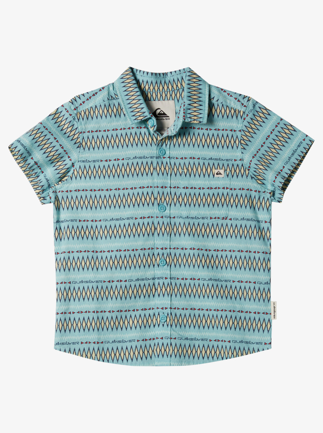 Image of Boys 2-7 Vibrations Short Sleeve Woven Shirt - Marine Blue Pattern Ss Boys