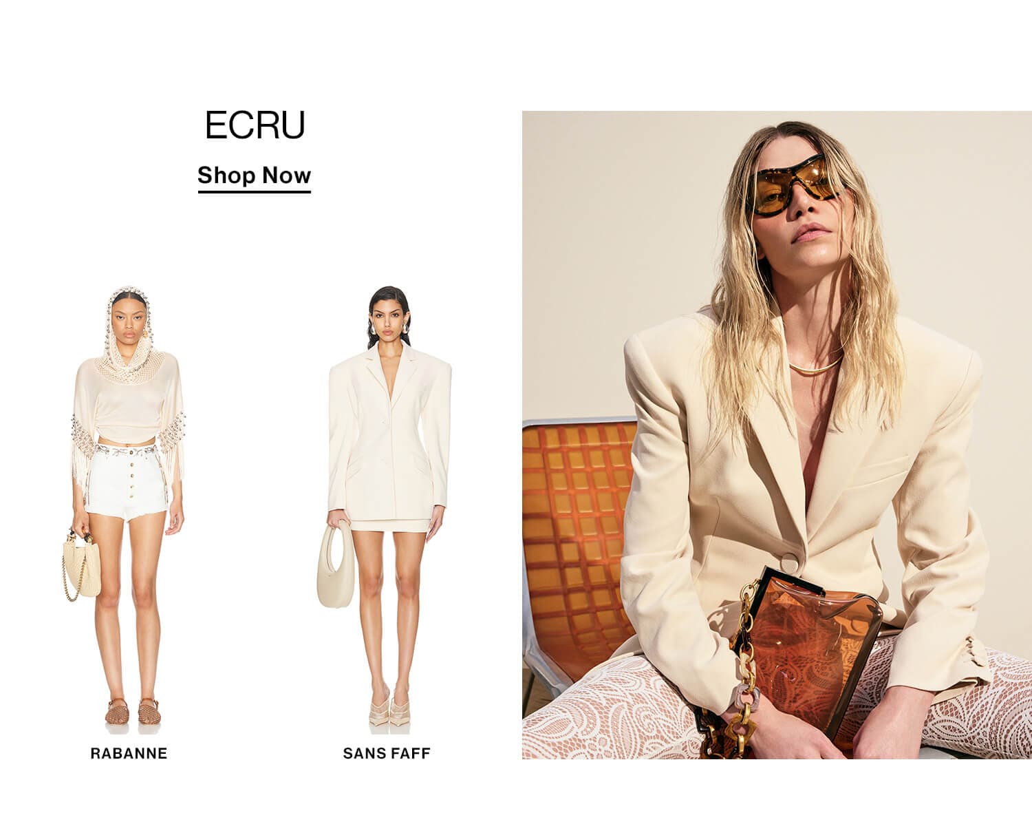 Ecru  CTA: Shop Now 