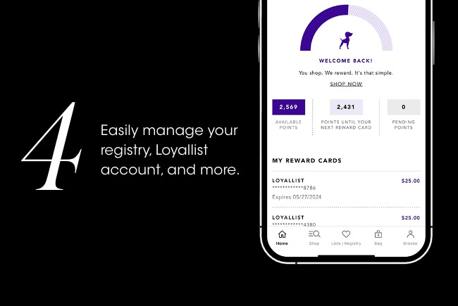 manage your registry, loyallist account, and more 