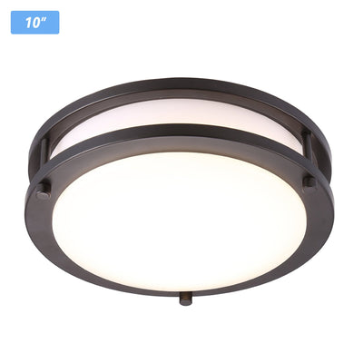 LED Flush Mount Ceiling Light, 10 inch, 17W(120W Equivalent) Dimmable 1050lm, 3000K Warm White,Oil Rubbed Bronze Round Lighting Fixture for Kitchen,Hallway,Bathroom,Stairwell, ETL/JA8