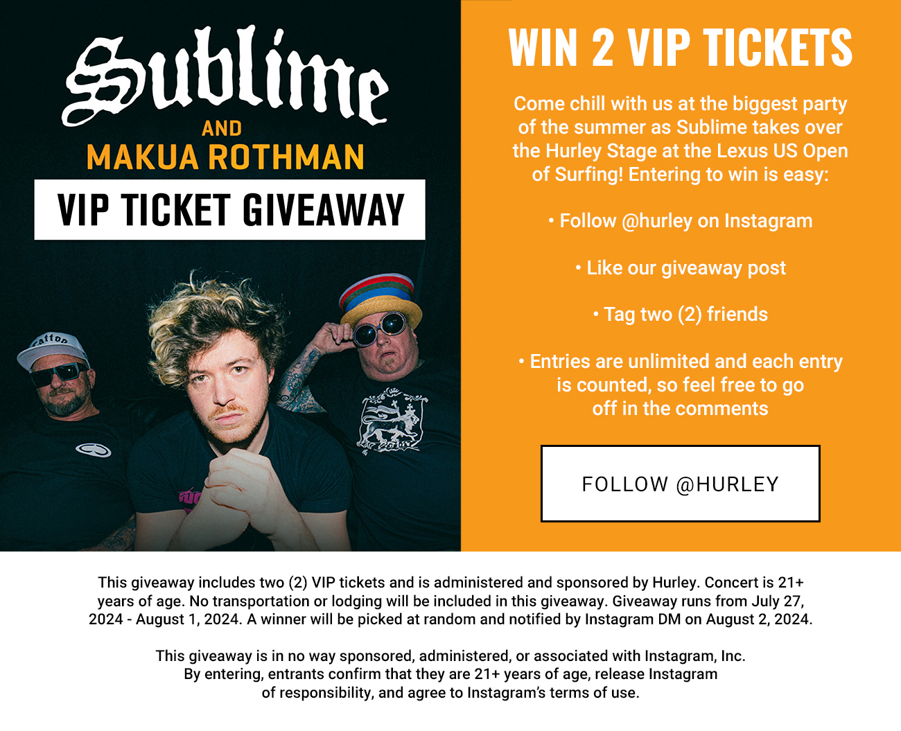 Win 2 VIP Tickets | Follow @Hurley