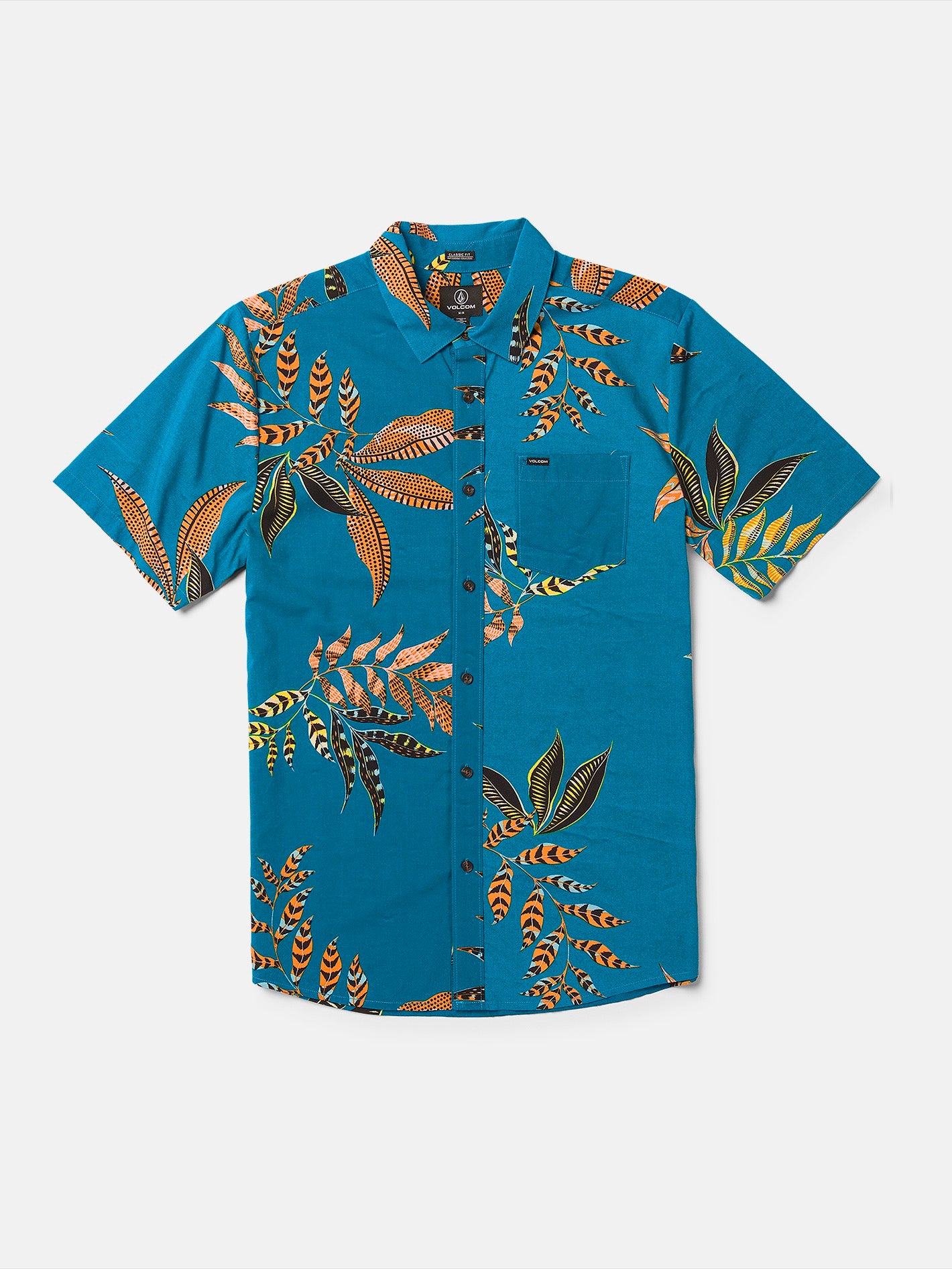 Image of Paradiso Floral Short Sleeve Shirt - Ocean Teal