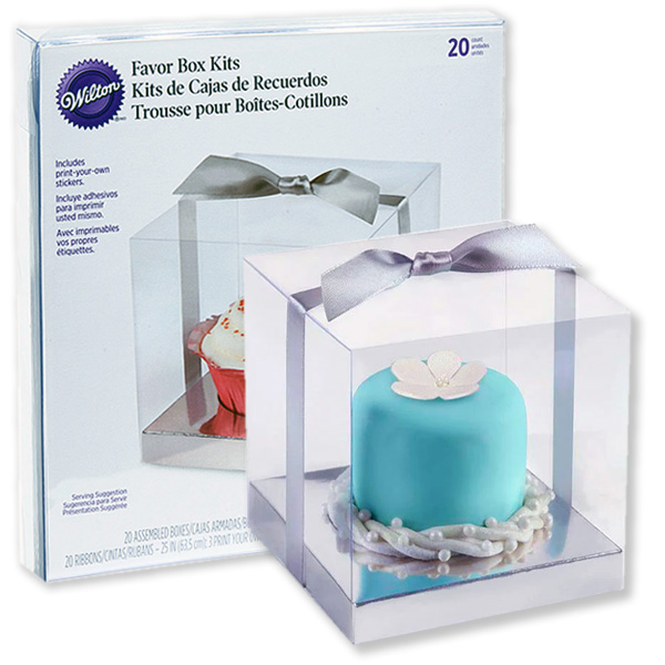 128624 - Silver Clear Favor Box Kits: 20-Piece Set