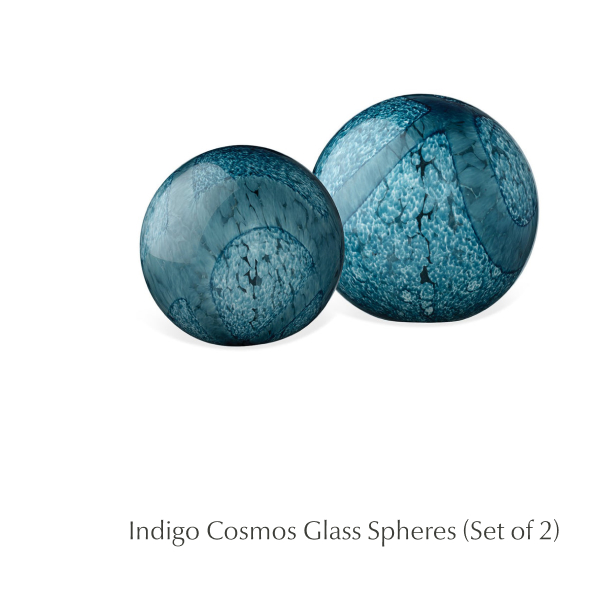 Indigo Cosmos Glass Spheres (Set of 2) - SHOP NOW