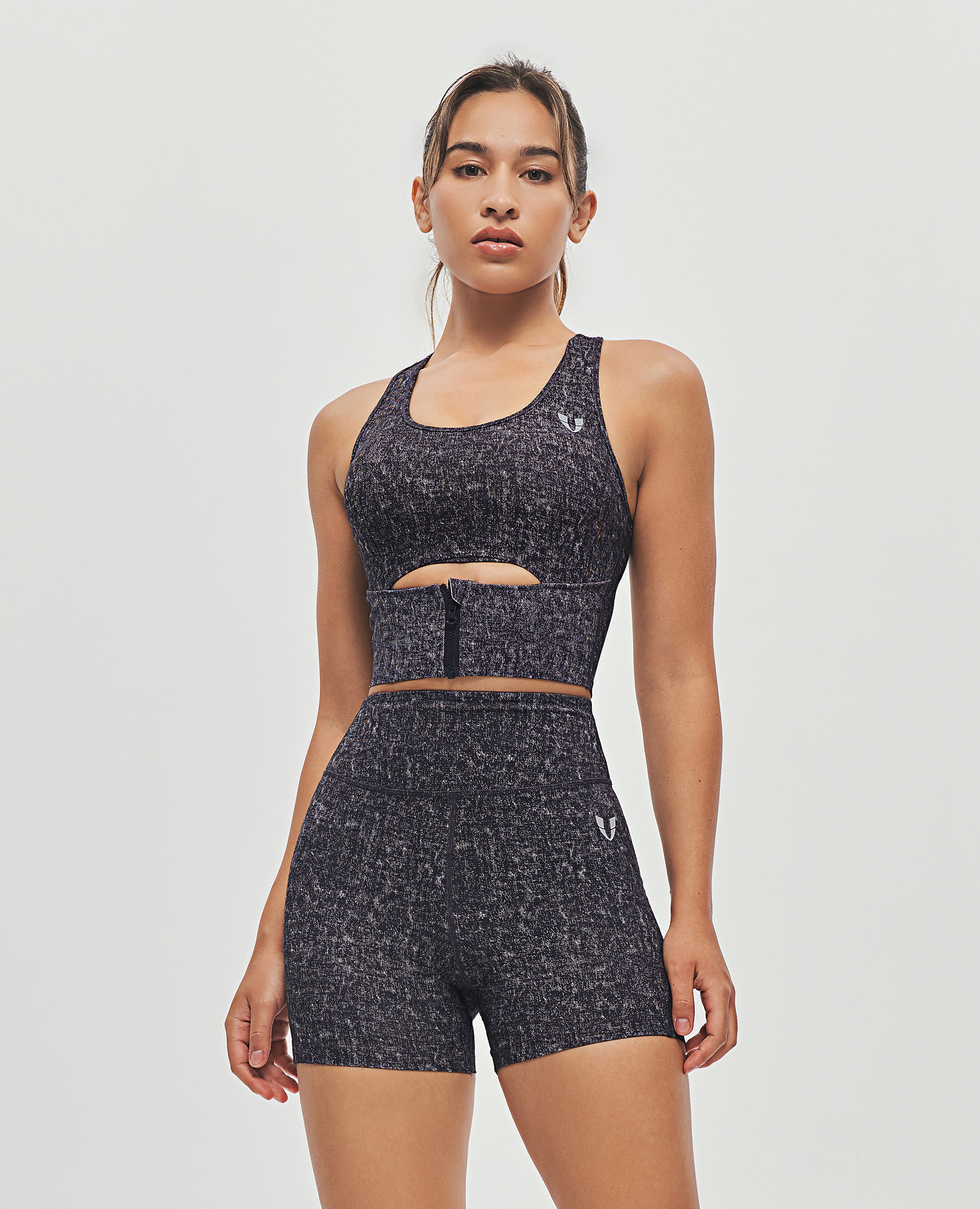 Image of Scoop Neck Sports Bra - Denim Black