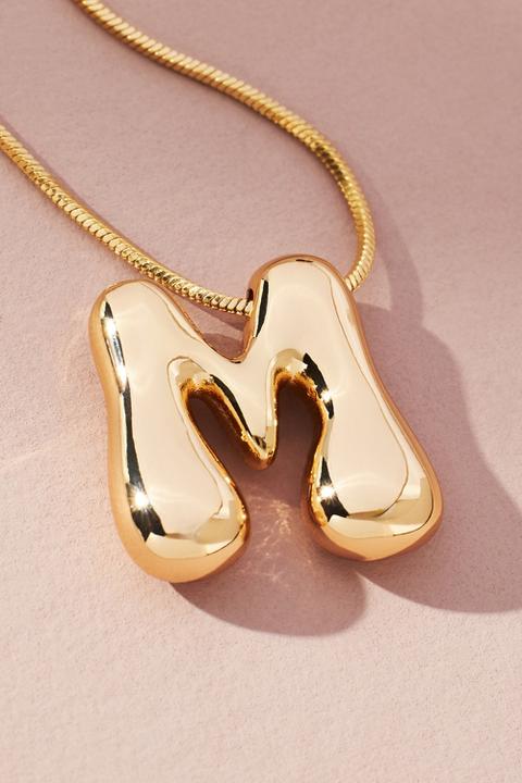 Bubble Letter Monogram Necklace