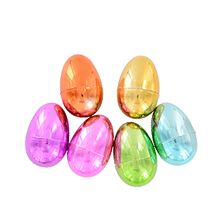 6-ct. fillable metallic Easter eggs