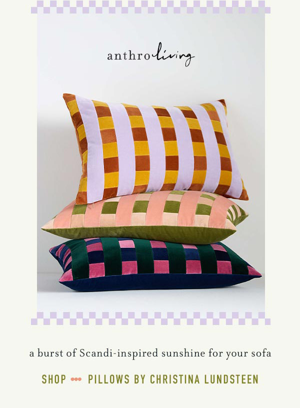 anthroliving. a burst of Scandi-inspired sunshine for your sofa. shop pillows by Christina Lundsteen