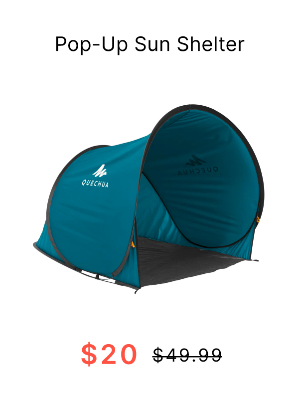 Quechua 2 Second Pop Up Sun Shelter Tent, Now $20