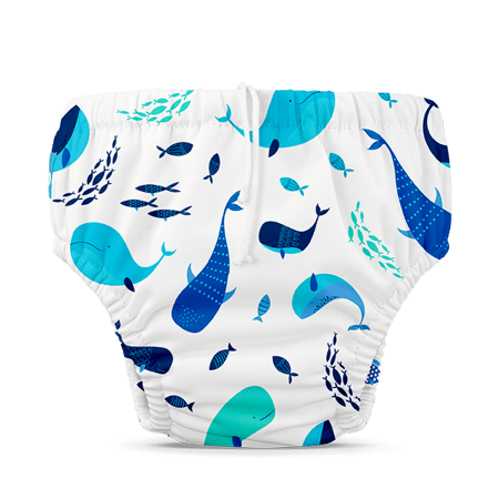 Reusable Swim Diaper with Drawstring in Cactus Verde