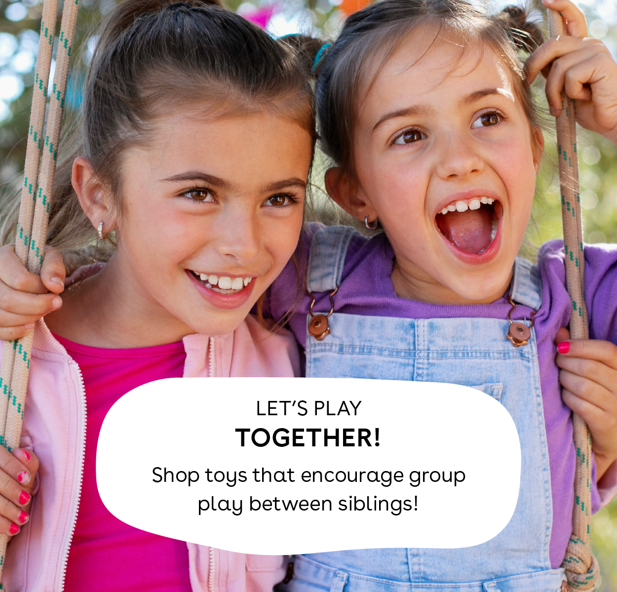 Let's play together! Shop toys that encourage group play between siblings!