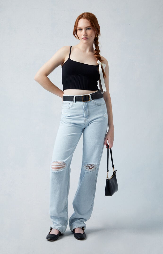 Image: Eco Light Indigo Ripped '90s Boyfriend Jeans