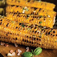 grilled corn with char marks