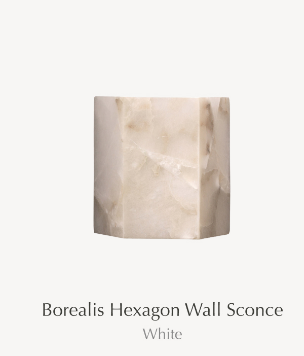 Borealis Hexagon Wall Sconce - White