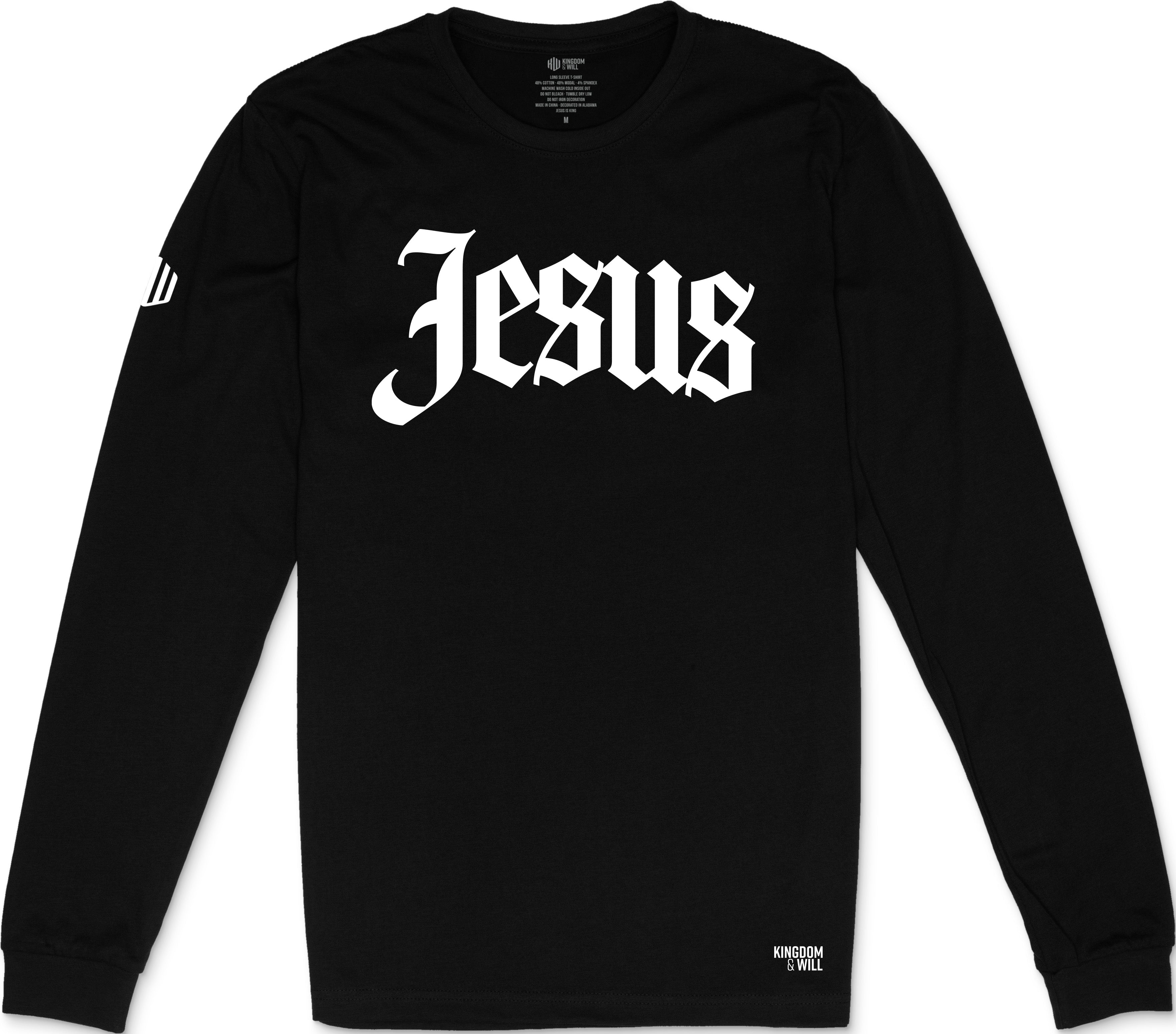 Image of Jesus Long Sleeve T-Shirt (Black & White)