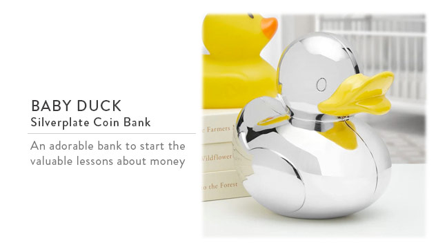 BABY DUCK Silverplate Coin Bank