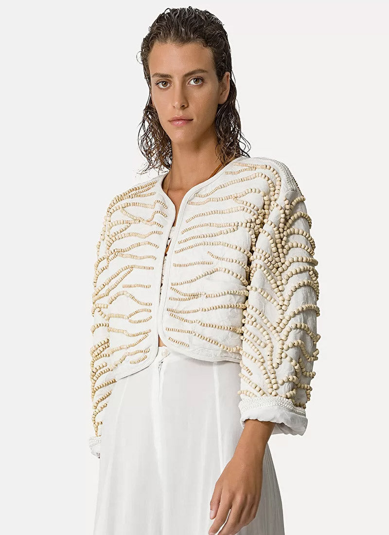 Image of Beaded Jacquard Jacket