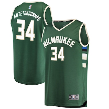  Fanatics Branded Antetokounmpo Green  Fast Break Replica Player Jersey - Icon Edition