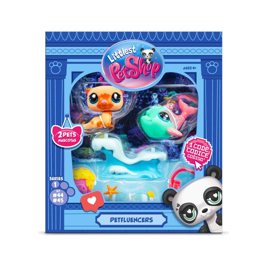 Littlest Pet Shop Petfluencer Pairs Play Set - Dolphin #46 and Otter #47