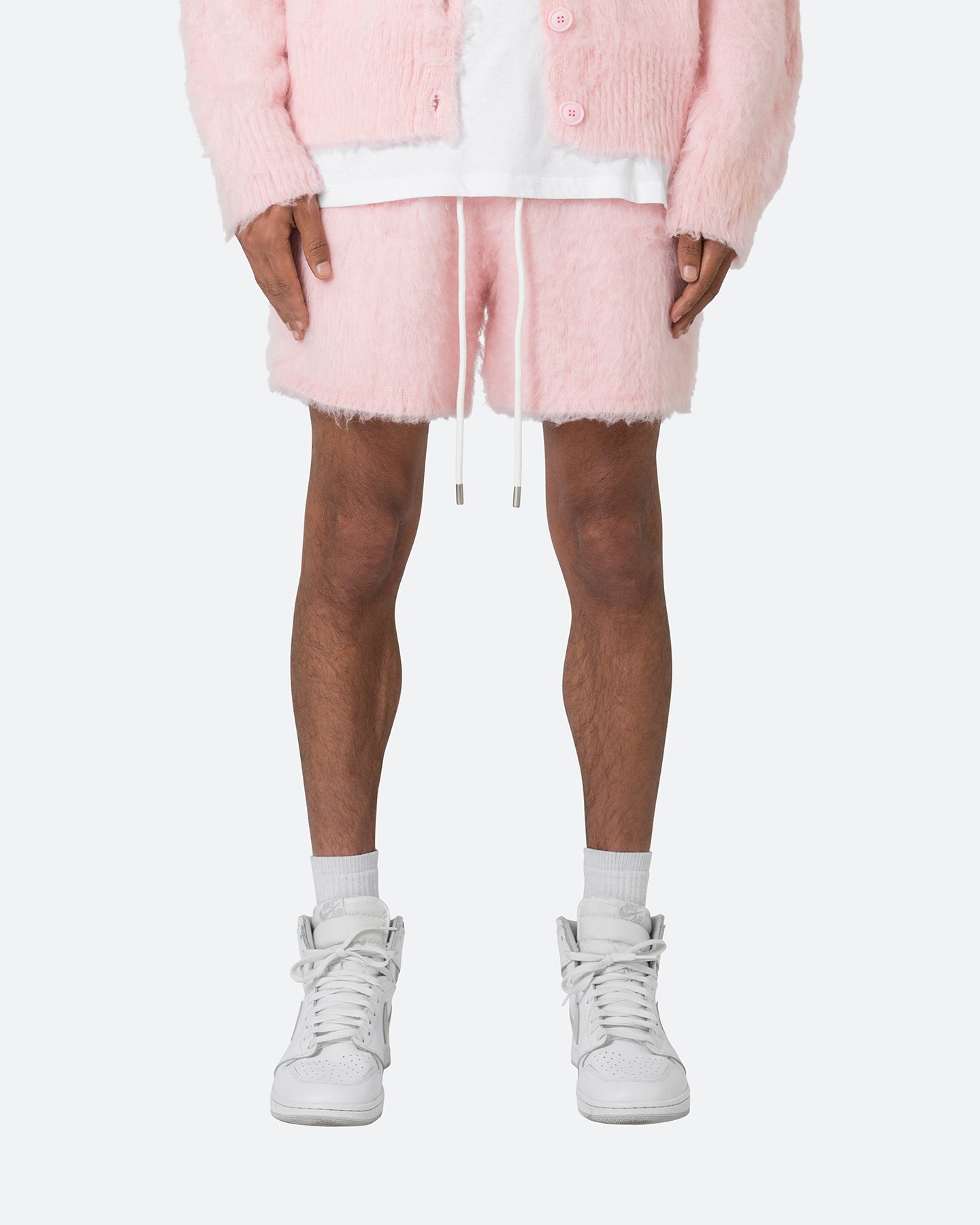 Image of MNML Fuzzy Sweat Shorts Pink