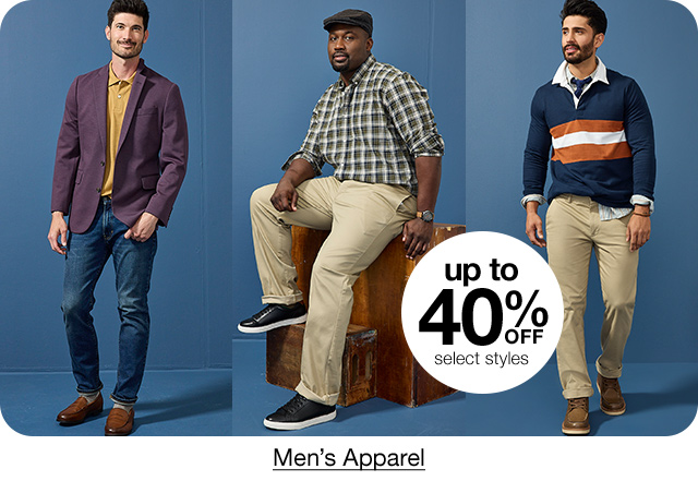 Up to 40% Off select styles, Men's Apparel