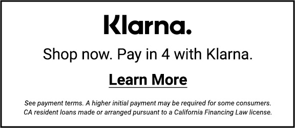 Klarna. Shop now. Pay in 4 with Klarna. Learn more.