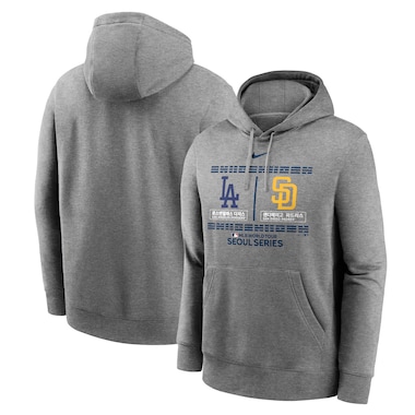  Nike Heather Gray 2024 MLB World Tour Seoul Series Club Pullover Hoodie