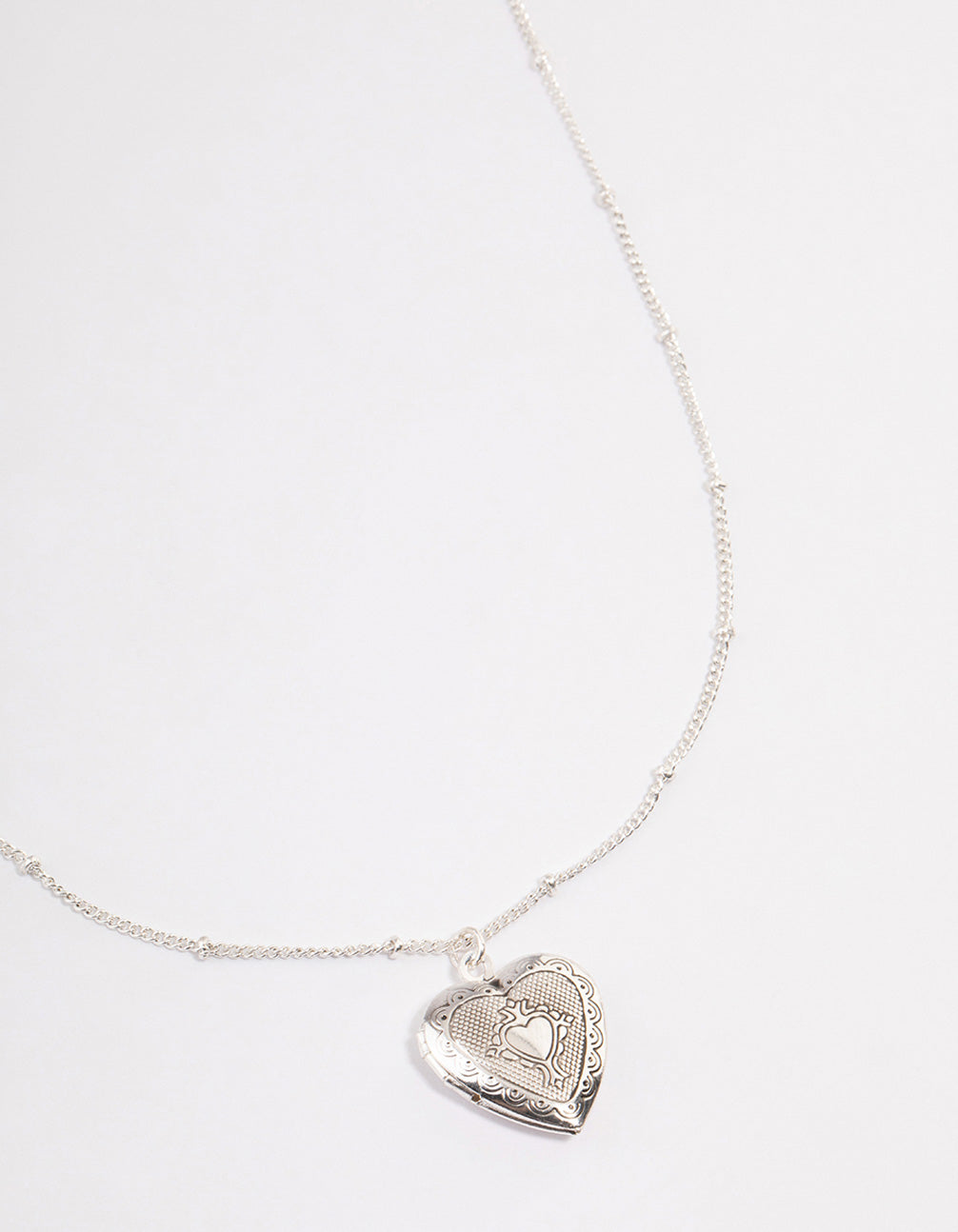 Image of Silver Heart Locket Necklace