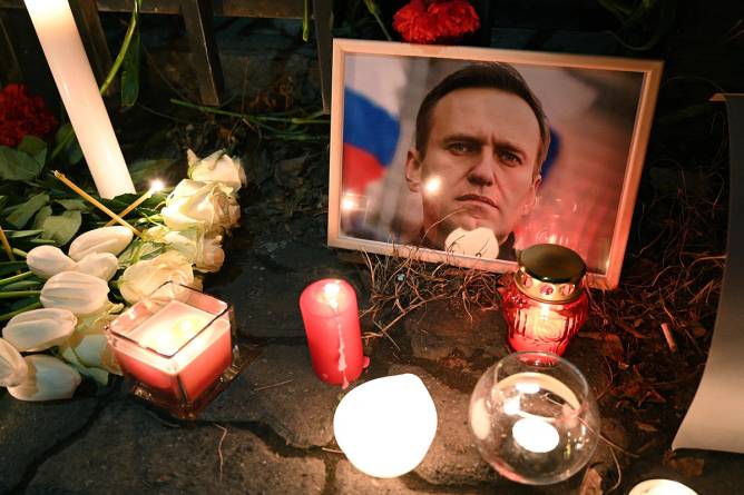 A memorial to Alexei Navalny