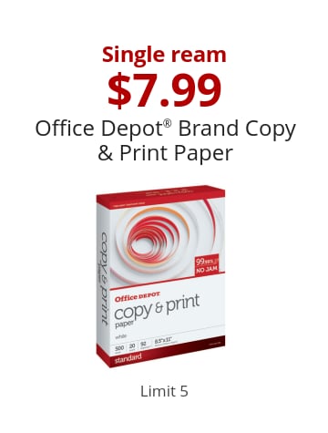  Single ream $7.99 Office Depot® Brand Copy & Print Paper