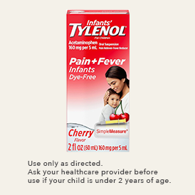 Infants Tylenol Dye Free Liquid product package