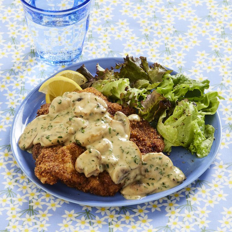 Make Pork Schnitzel with Mushroom Gravy for Dinner Tonight