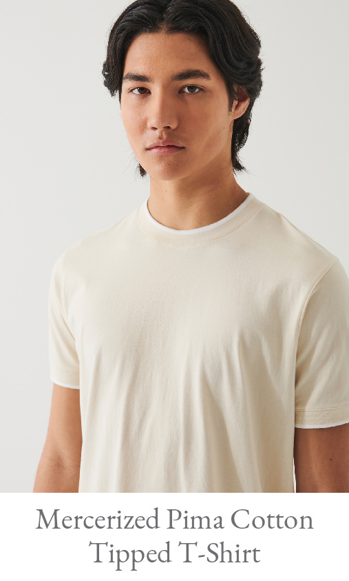 MERCERIZED PIMA COTTON TIPPED T-SHIRT