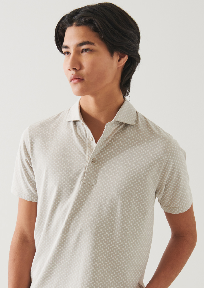 PIMA COTTON STRETCH PRINTED POLO