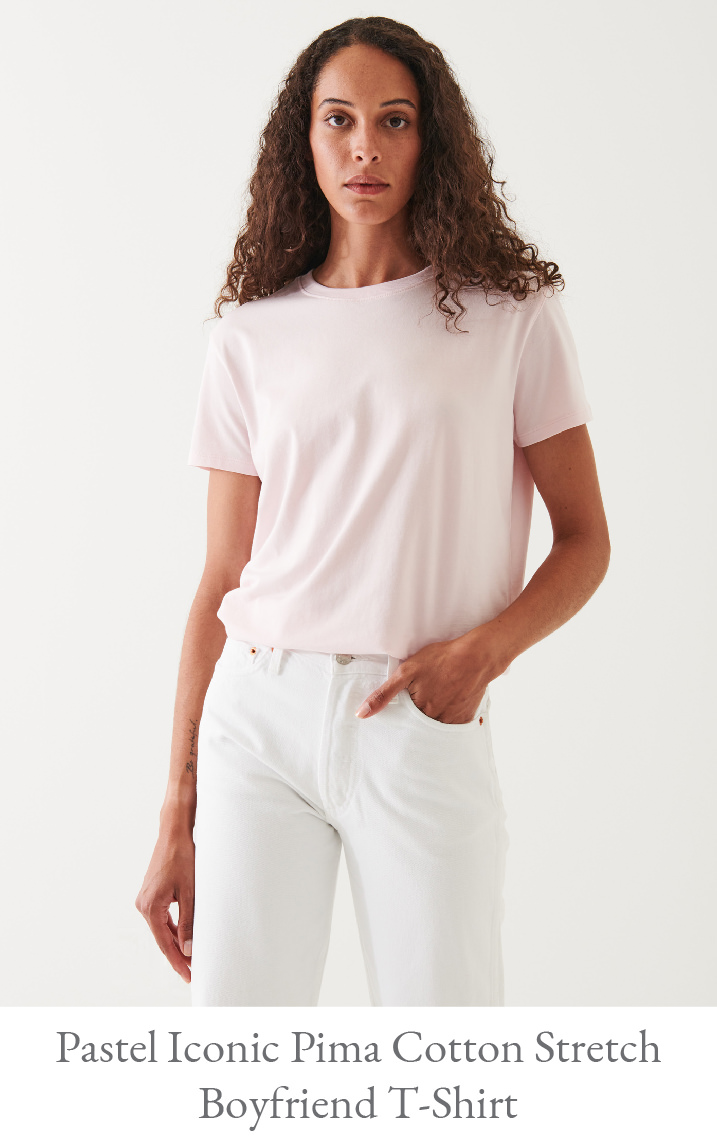 PASTEL ICONIC PIMA COTTON STRETCH BOYFRIEND T-SHIRT