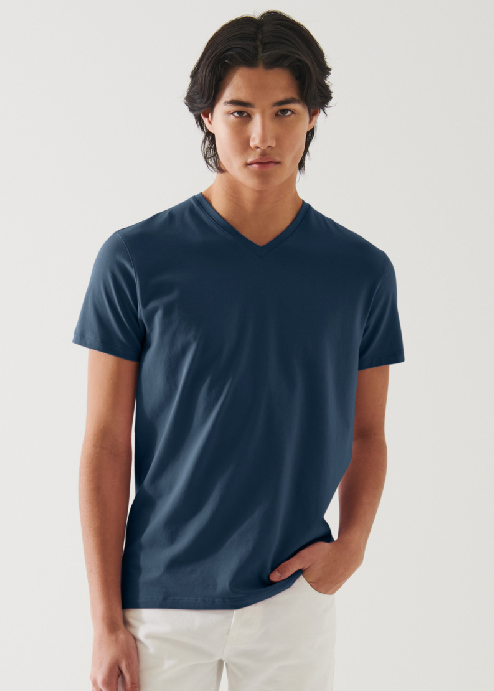 PIMA COTTON STRETCH V-NECK T-SHIRT