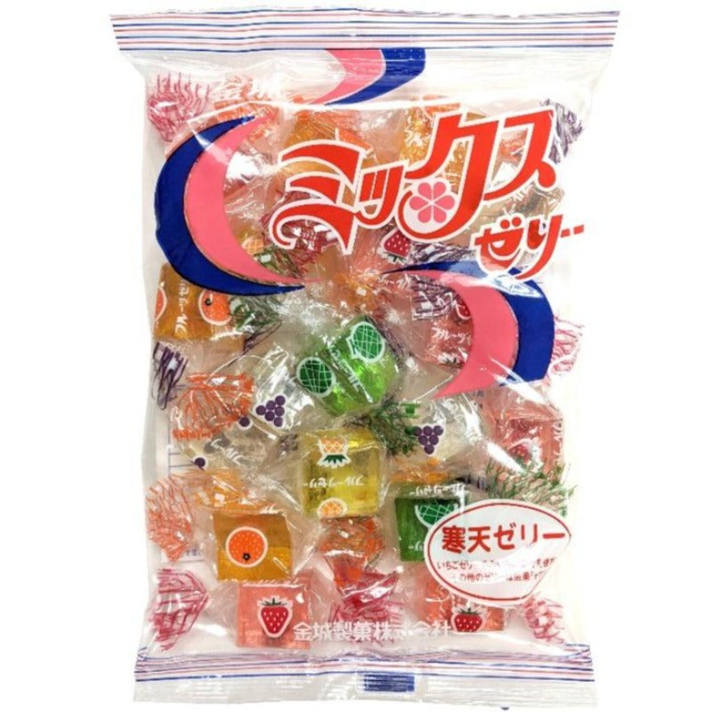 Image of Kinjo Japan Fruit Mix Jelly Candy with Strawberry, Grape, Melon, Orange, Pineapple Flavors