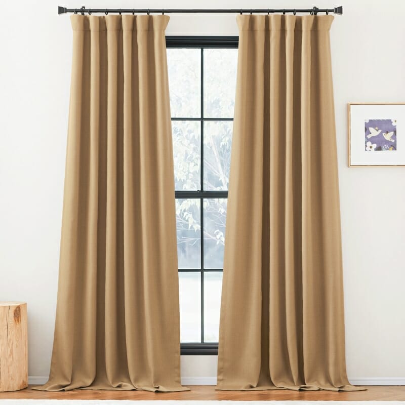 Custom Zoe Faux Linen Room Darkening Curtain