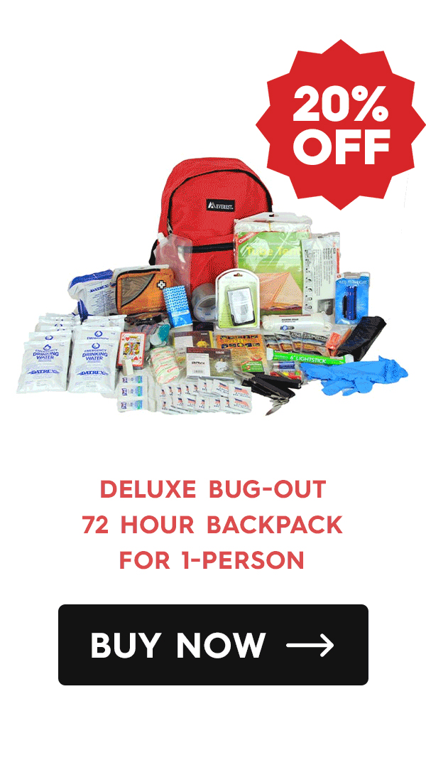 20% Off Deluxe Bug-Out 72 Hour Backpack for 1-Person CTA: Buy Now